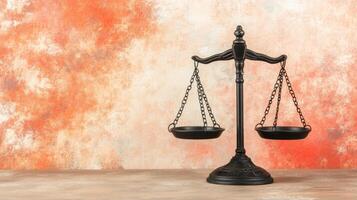 Vintage Scale on a Rustic Wooden Table photo