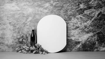 Oval Frame on a Gray Textured Background photo