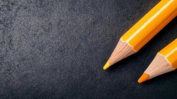 Yellow and Orange Pencils on Dark Gray Textured Surface photo