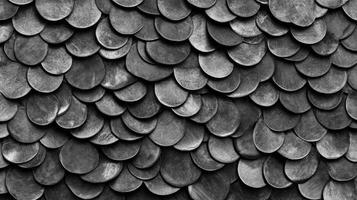 Overlapping Circular Metallic Tiles Creating a Textured Surface photo