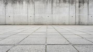 Grey Concrete Wall with Rectangular Pavers Leading Away photo