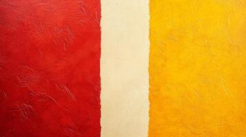 A vibrant composition of red and yellow hues separated by a textured light strip photo