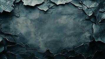 Dark Textured Frame with Jagged Edges Around Teal Center photo