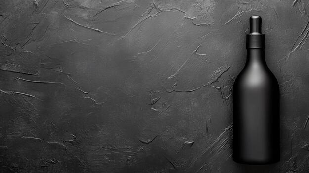 Black Bottle on a Black Textured Background photo
