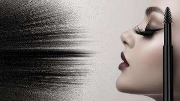 Lash Eye Makeup Revealed by Bold Applicator wand Charcoal Powder Strokes photo