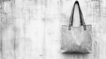 Monochrome Bag on a Grunge Wall photo