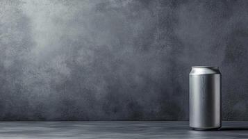 Aluminum Can on a Dark Grey Textured Background photo