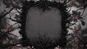 Darkened Ornate Frame on a Distressed Floral Backdrop photo