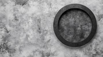 Simple Black Circular Frame on a Weathered Gray Stone Surface photo