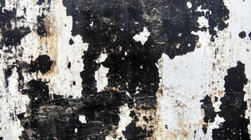 Peeling Black and White Paint on a Weathered Surface with Rough Texture photo