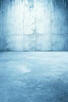 Weathered Concrete Wall with Vertical Stretch and Texture Gray Blue Surface photo