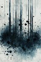 Tall Black Tree Trunks in a Misty Abstract Watercolor Forest Scene photo