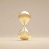 Elegant Glass Hourglass with Flowing Golden Glitter Sand Inside photo