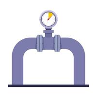 a device for measuring pressure in a pipe. the meter shows the water consumption in the house. vector