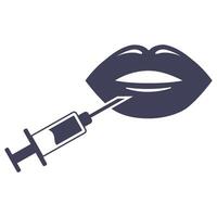 lip injection, increase, mouth lips, linear icon. Editable stroke. vector