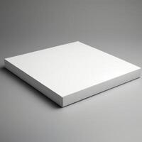white clean pizza box template, isolated on grey background photo