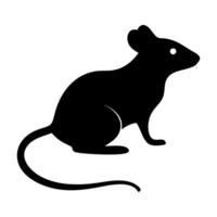 Mischievous Mouse Black Silhouette in Form vector