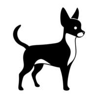 Black and white dog silhouette illustration of a playful puppy, featuring a cute cartoon style with elements of a retriever dachshund breeds vector