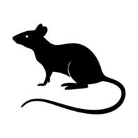 Silhouette of Mouse with White isolated Background vector