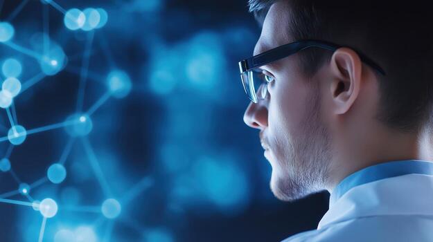 Innovative Futuristic Workplace with AI Technology for Hiring Algorithms and Employee Evaluation photo