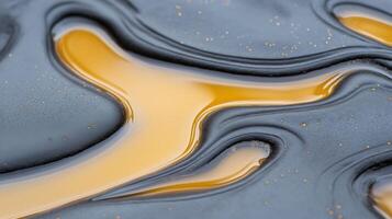 Vibrant Melting Patterns of Decomposing Industrial Waste on Smooth Surface photo