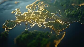 Global Map Overlaid with Climate Regulations for Sustainable Development and Environmental Policy photo