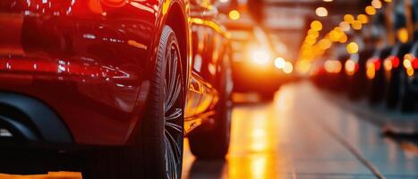 Automated Quality Control Robots Examining Luxury Vehicle in Modern Factory Setting photo