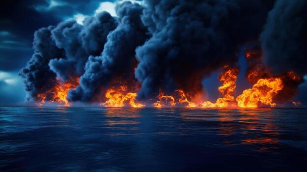 Dramatic Visualization of Earth's Carbon Cycle Emphasizing Environmental Change Effects photo