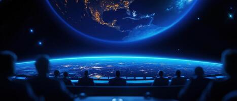 Global Leaders Engage in Conference on Future of Space Exploration Amidst Stunning Earth View photo