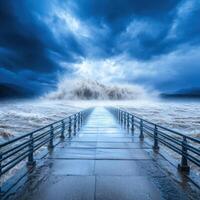 Dramatic Flooding from Dam Burst During Heavy Rain photo