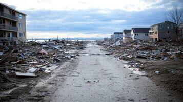 Hurricane Aftermath Destruction and Debris in Area photo