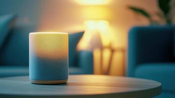 Smart Home Voice Control Device in Cozy Setting photo