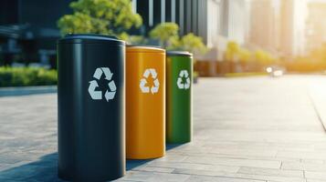 Smart Waste Bins with Sensors for Recycling Materials photo