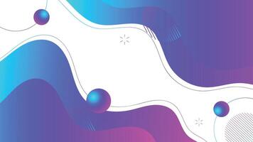 Futuristic abstract background with flowing gradient waves and glowing spheres in vibrant blue and purple tones perfect for modern design themes vector