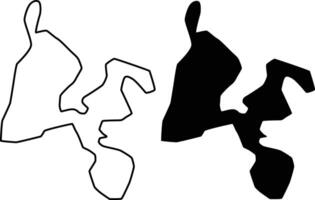 Gun Lake Michigan Map Artwork in Simple Flat and Outline Design Styles vector