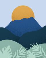 mountain view flat design vector