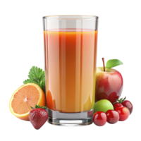 Refreshing Mixed Fruit Juice in Glass with Assorted Fruits png