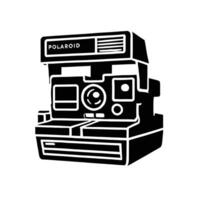 Polaroid camera icon black and white vector