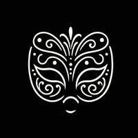 A white carnival mask on a black background vector
