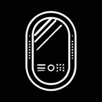 A black and white image of a mirror vector