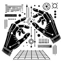Robotic hand with a computer interface vector