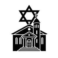 The church of the holy cross with a star of david vector
