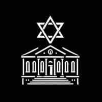 The building with a star of david on it vector