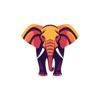 Elephant with a colorful tusk on its head vector