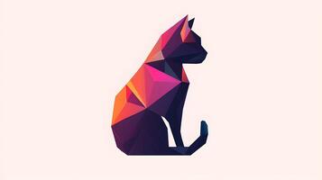 A cat is shown in a low polygonal style photo