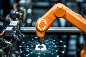 Robotic Arm Automation Secure Industrial Network Data Protection photo