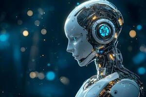 Futuristic Female Robot Advanced AI Technology Cyborg Profile Digital Art photo