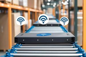 Smart Warehouse Technology Wireless Conveyor System with IoT Device Tracking and Inventory photo