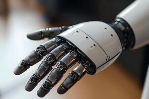 Advanced Robotic Hand Close up Futuristic Technology Artificial Intelligence Mechanical Design photo