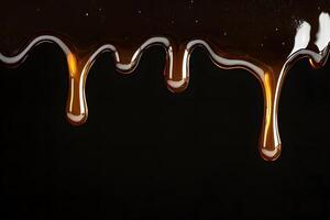 Golden Honey Dripping Sweet Viscous Liquid Flowing Texture Background Image photo